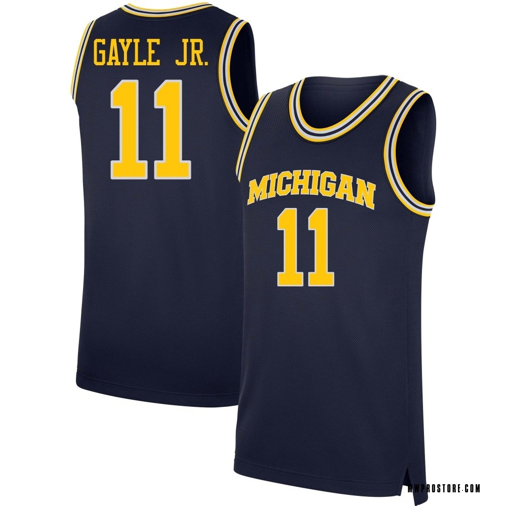 Men's Roddy Gayle Jr. Michigan Wolverines Replica Basketball Jersey - Navy
