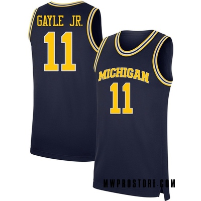 Men's Roddy Gayle Jr. Michigan Wolverines Replica Basketball Jersey - Navy