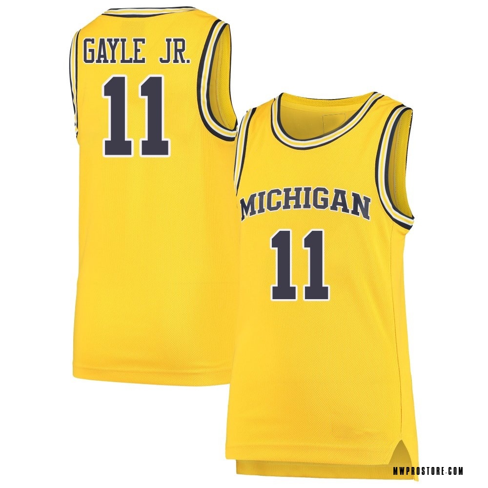 Men's Roddy Gayle Jr. Michigan Wolverines Replica Maize Basketball Jersey