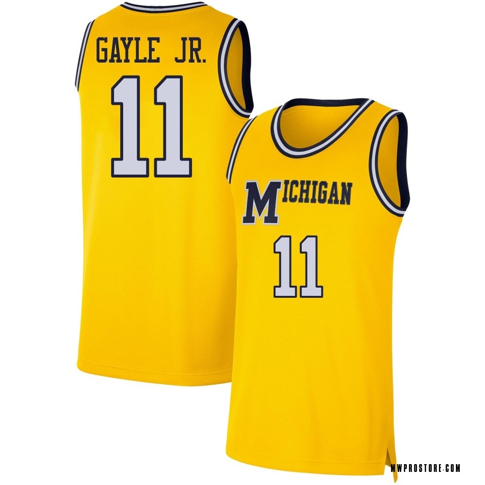 Men's Roddy Gayle Jr. Michigan Wolverines Replica Maize Retro Basketball Jersey