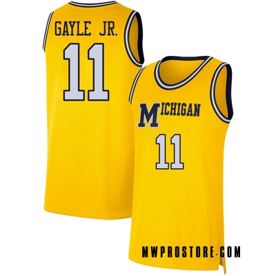 Men's Roddy Gayle Jr. Michigan Wolverines Replica Maize Retro Basketball Jersey