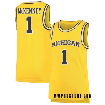 Men's Trey McKenney Michigan Wolverines Replica Maize Basketball Jersey