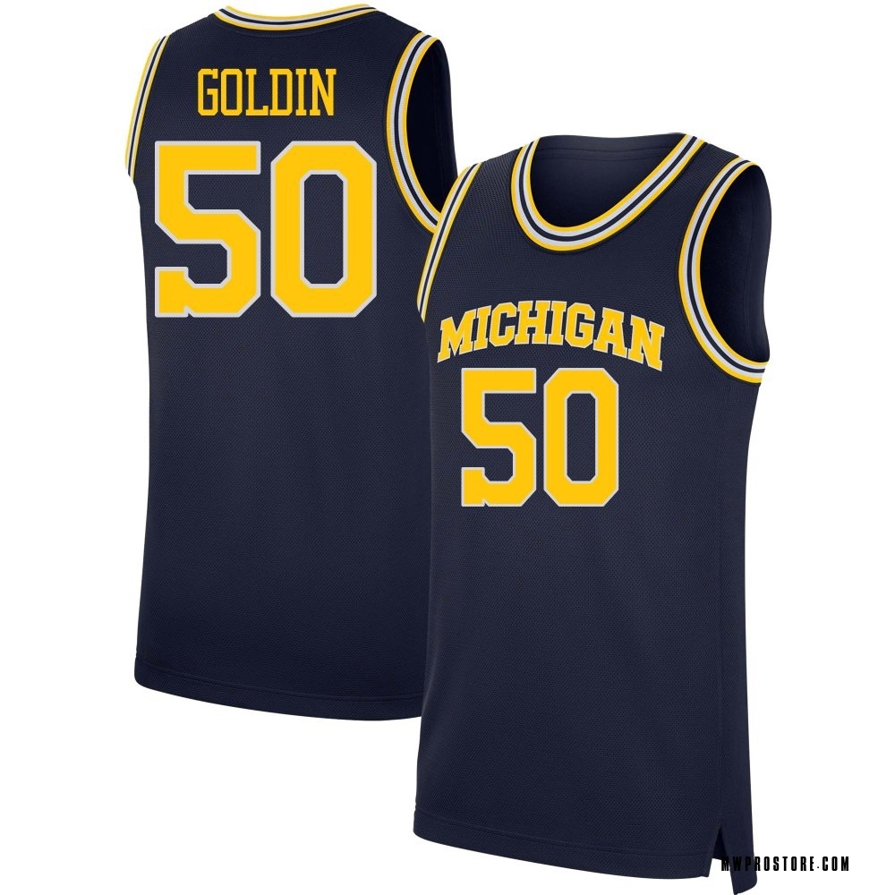 Men's Vladislav Goldin Michigan Wolverines Replica Navy Basketball Jersey - Gold