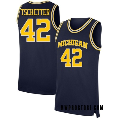 Men's Will Tschetter Michigan Wolverines Replica Basketball Jersey - Navy