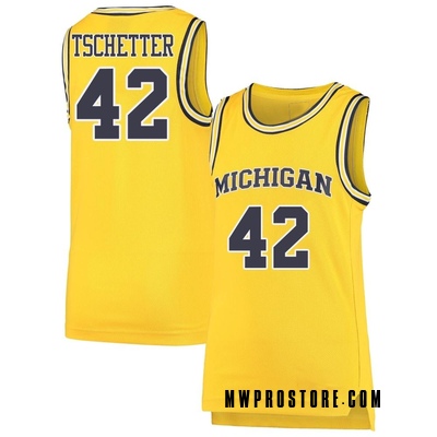 Men's Will Tschetter Michigan Wolverines Replica Maize Basketball Jersey