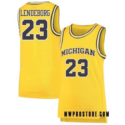 Men's Yaxel Lendeborg Michigan Wolverines Replica Maize Basketball Jersey