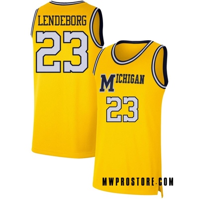 Men's Yaxel Lendeborg Michigan Wolverines Replica Maize Retro Basketball Jersey