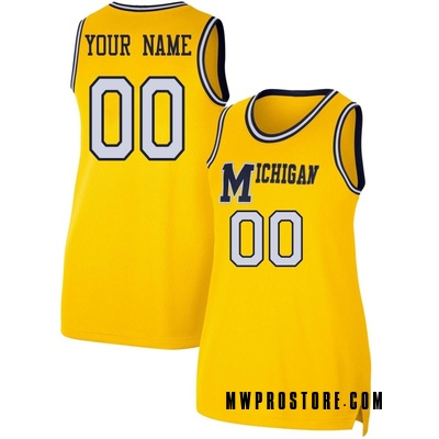 Women's Custom Michigan Wolverines Replica Maize Retro Basketball Jersey