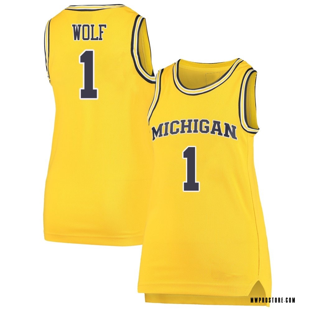 Women's Danny Wolf Michigan Wolverines Replica Maize Basketball Jersey
