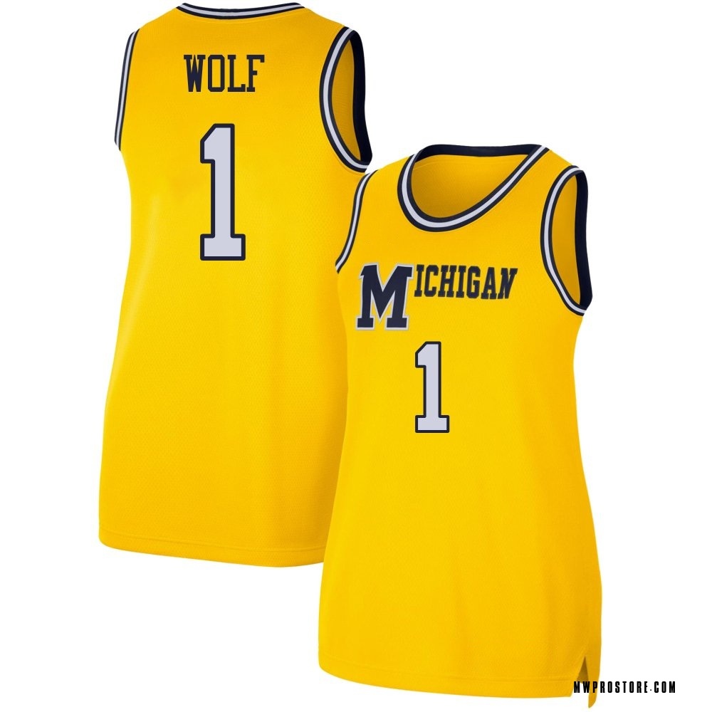 Women's Danny Wolf Michigan Wolverines Replica Maize Retro Basketball Jersey