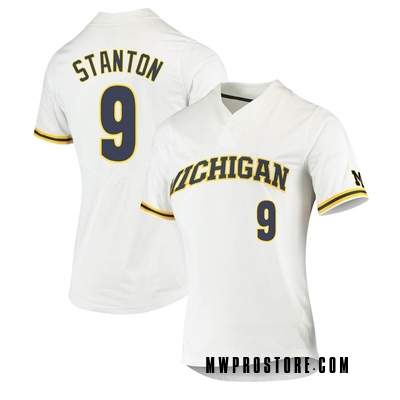 Valiant University of Michigan Baseball White Pinstripe Replica Jersey