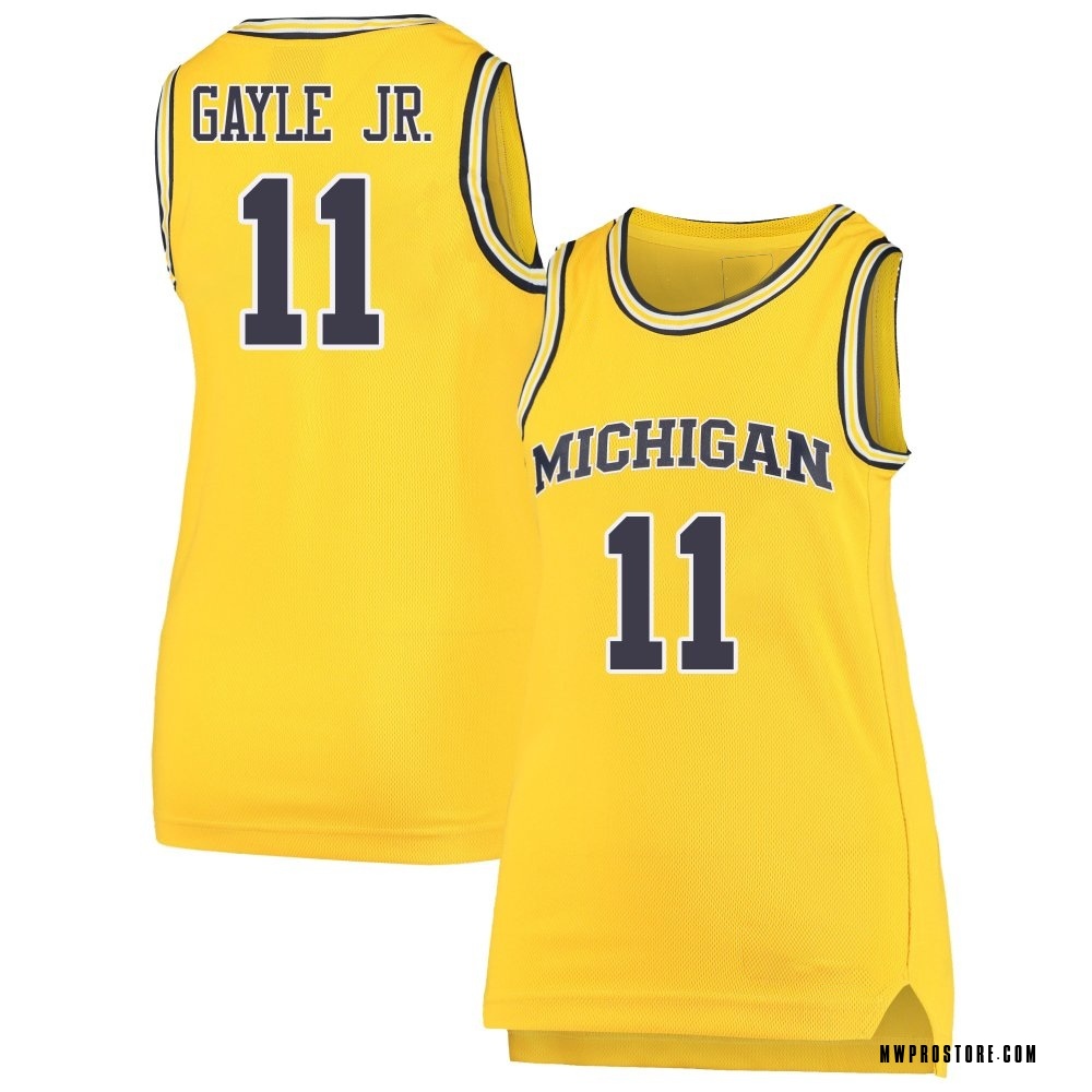 Women's Roddy Gayle Jr. Michigan Wolverines Replica Maize Basketball Jersey