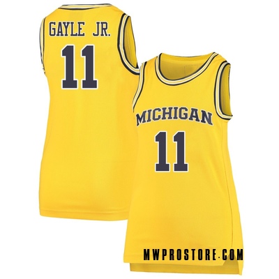 Women's Roddy Gayle Jr. Michigan Wolverines Replica Maize Basketball Jersey
