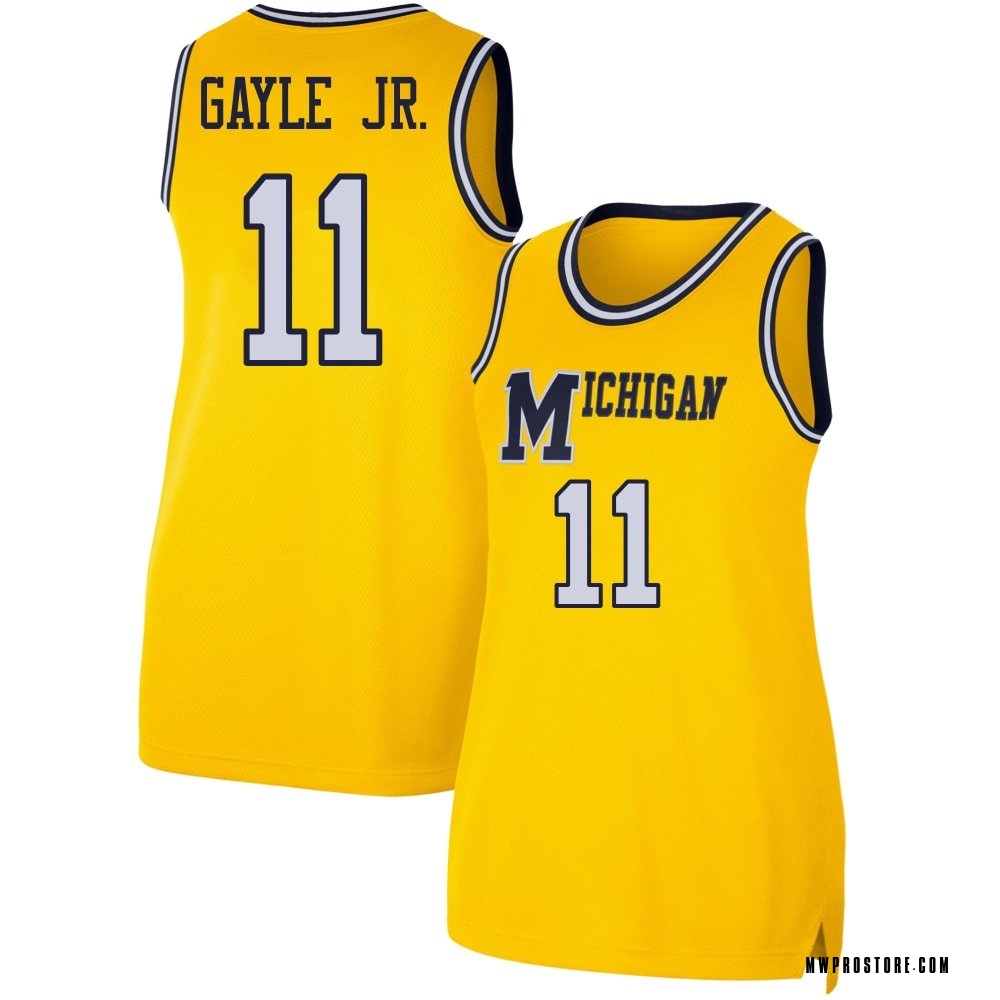 Women's Roddy Gayle Jr. Michigan Wolverines Replica Maize Retro Basketball Jersey