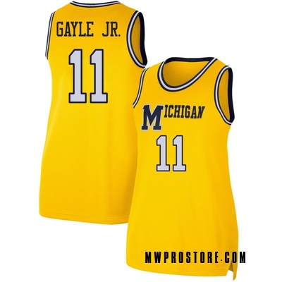 Women's Roddy Gayle Jr. Michigan Wolverines Replica Maize Retro Basketball Jersey
