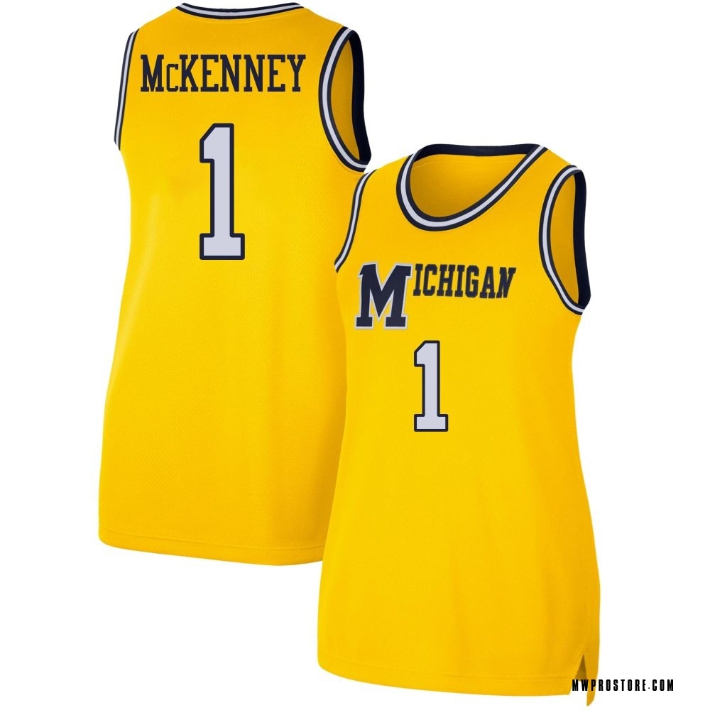 Women's Trey McKenney Michigan Wolverines Replica Maize Retro Basketball Jersey