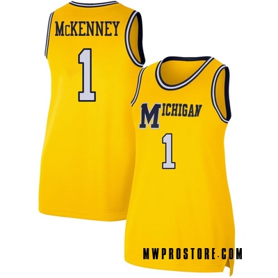 Women's Trey McKenney Michigan Wolverines Replica Maize Retro Basketball Jersey