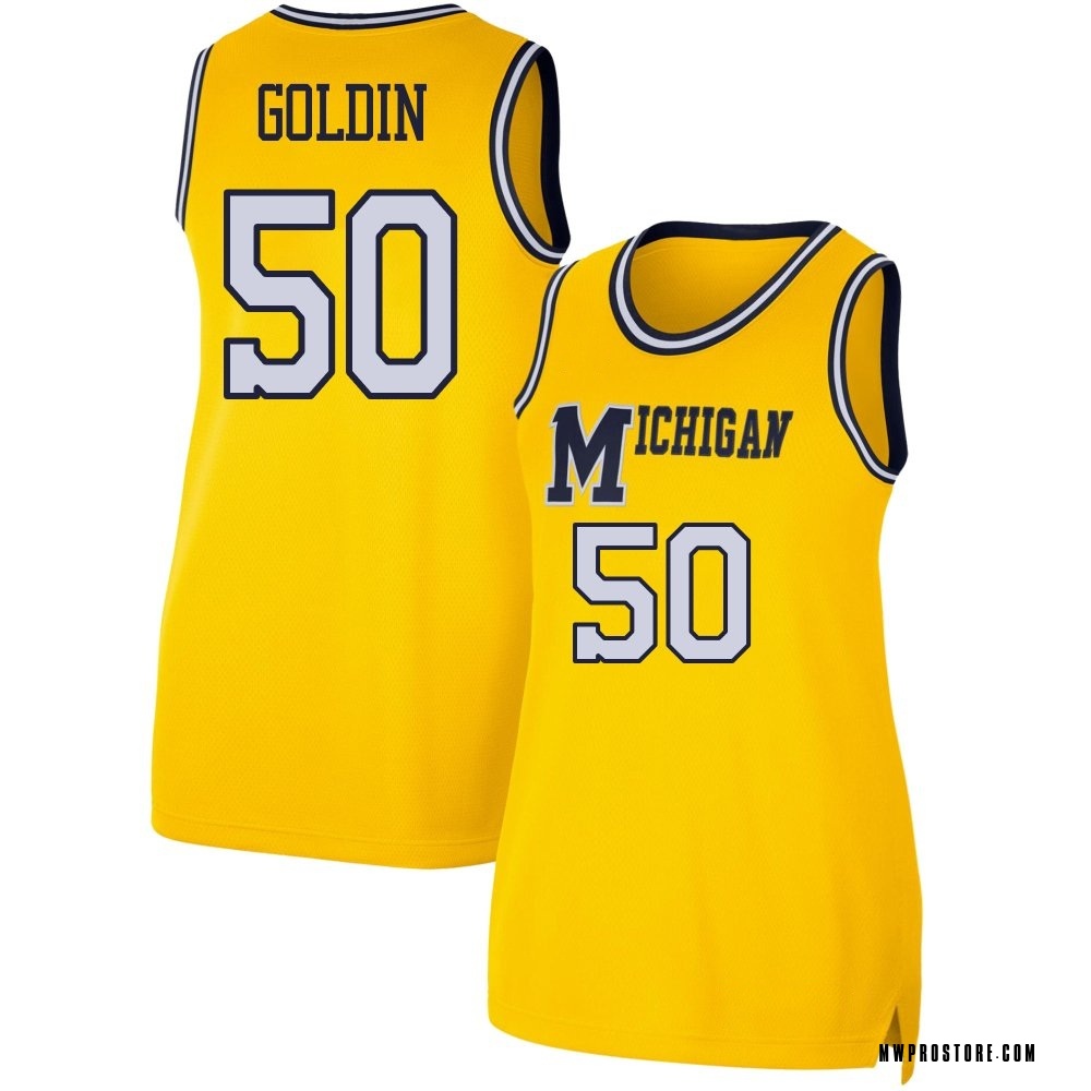 Women's Vladislav Goldin Michigan Wolverines Replica Maize Retro Basketball Jersey - Gold