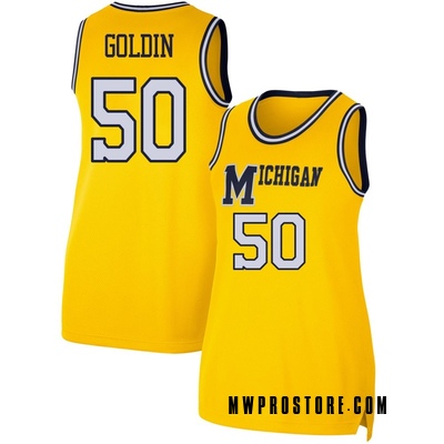 Women's Vladislav Goldin Michigan Wolverines Replica Maize Retro Basketball Jersey - Gold