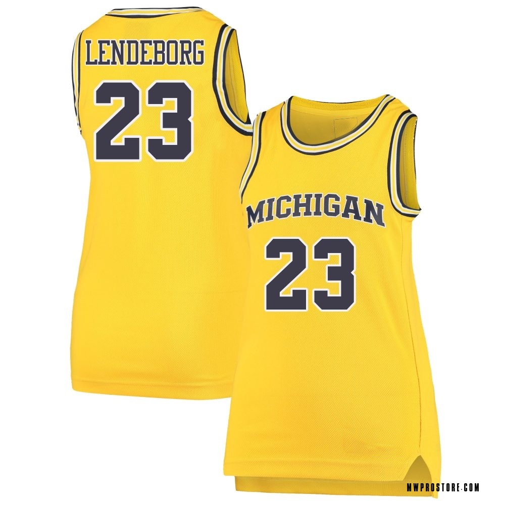 Women's Yaxel Lendeborg Michigan Wolverines Replica Maize Basketball Jersey