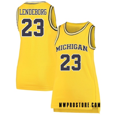 Women's Yaxel Lendeborg Michigan Wolverines Replica Maize Basketball Jersey