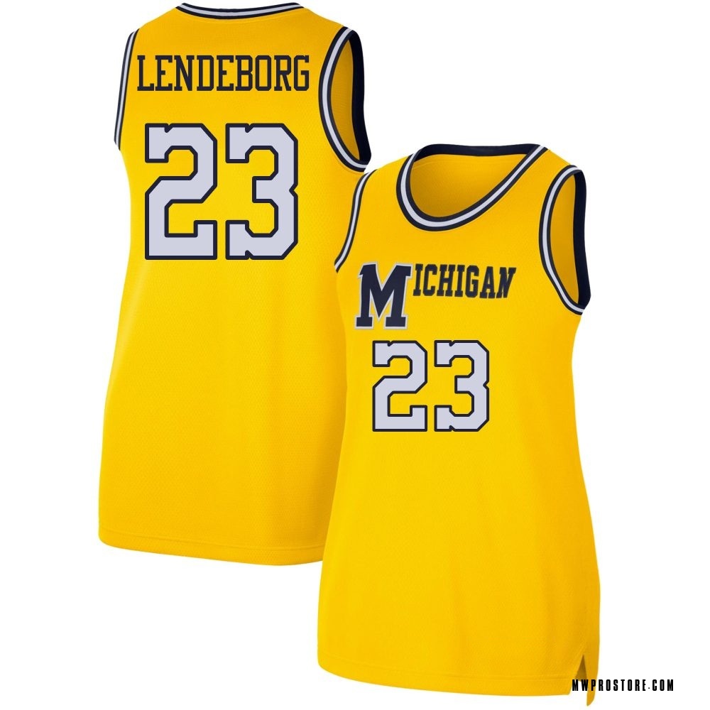 Women's Yaxel Lendeborg Michigan Wolverines Replica Maize Retro Basketball Jersey