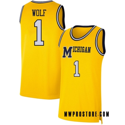 Youth Danny Wolf Michigan Wolverines Replica Maize Retro Basketball Jersey