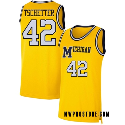 Youth Will Tschetter Michigan Wolverines Replica Maize Retro Basketball Jersey